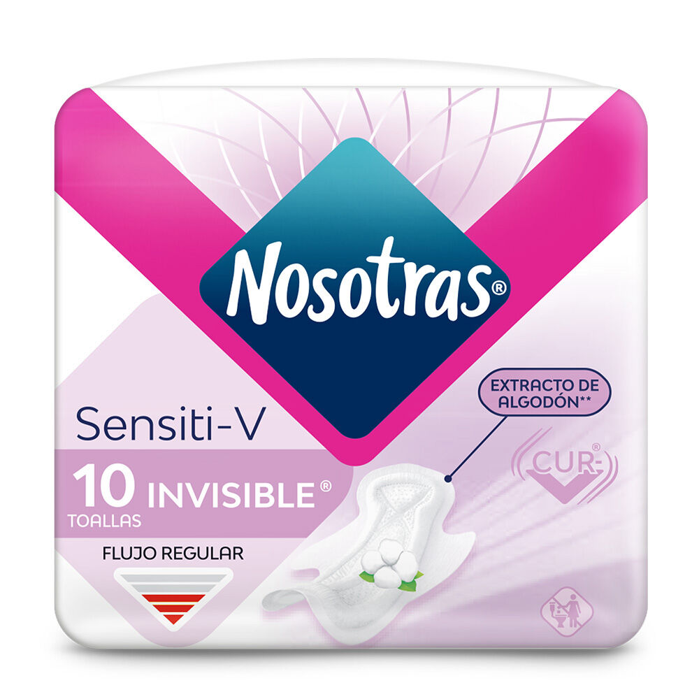 Toallas Higiénicas Invisible Sensiti-V Paquete X 10