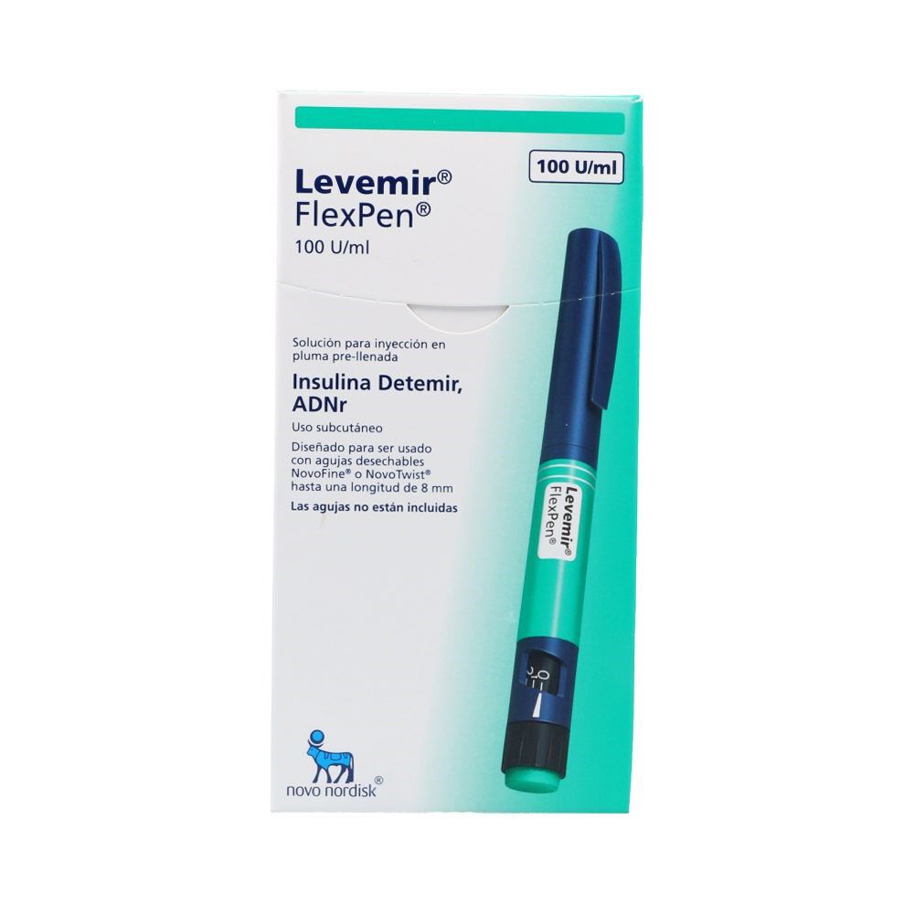Levemir Flex Pen Solución Inyectable en Pluma Prellenada Cartucho 100Ui/mL