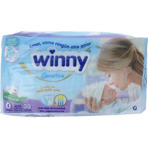 Pañales-Winny-Sensitive-Etapa-0-Paquete-X-30-+-Toallitas-Humedas-x-20-imagen