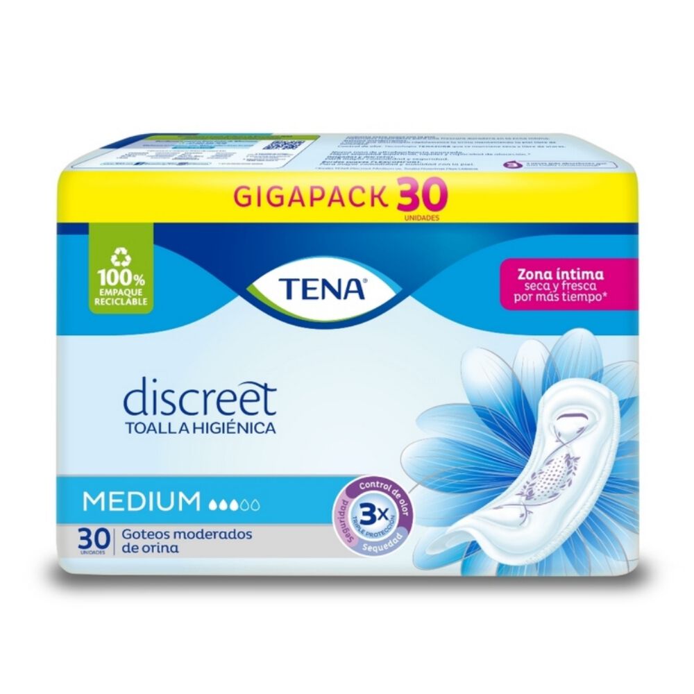 Toallas Mujer Medium Tena Paquete X 30