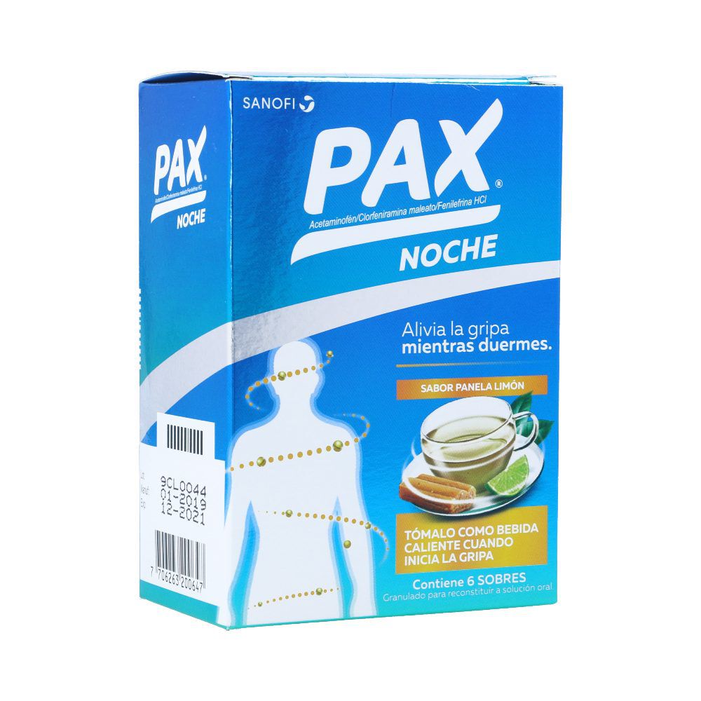 Pax Noche Granulos Sabor A Panela Limón Caja X 6 Sobres