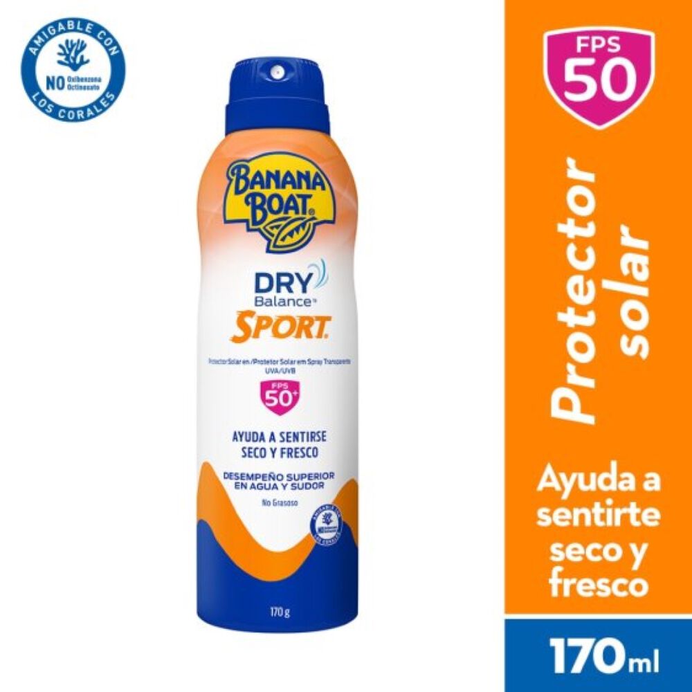 Protector Solar Dry Balance Sport Banana Boat Fps50+ Frasco X 170Gr