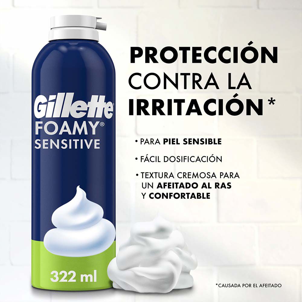 Gillette-Foamy-Sensitive-Espuma-De-Afeitar-Frasco-X-179Ml-imagen-2