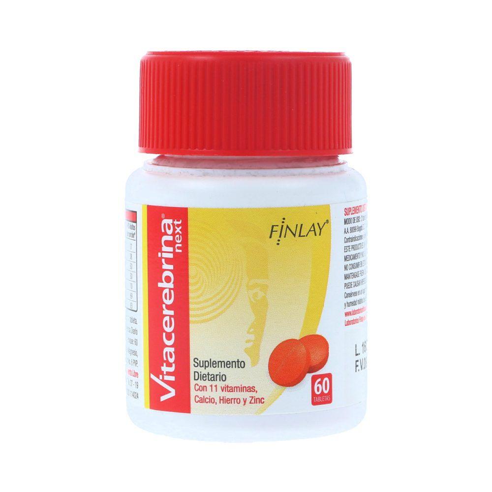 Vitacerebrina Next Calcio, Hierro y Zinc Tabletas Frasco X 60