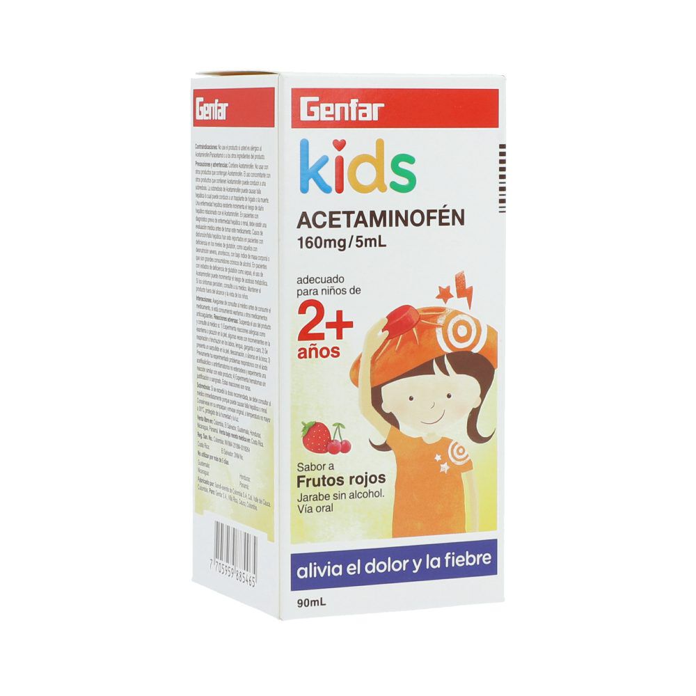 Acetaminofén Kids 32Mg/Ml Jarabe Frasco X 90Ml Genfar