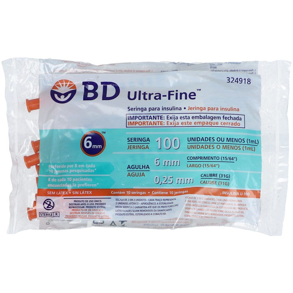 Jer Insulina C/Aguja Ultraf Ref Bd324918 Jerx1mL 31Gx6Mm