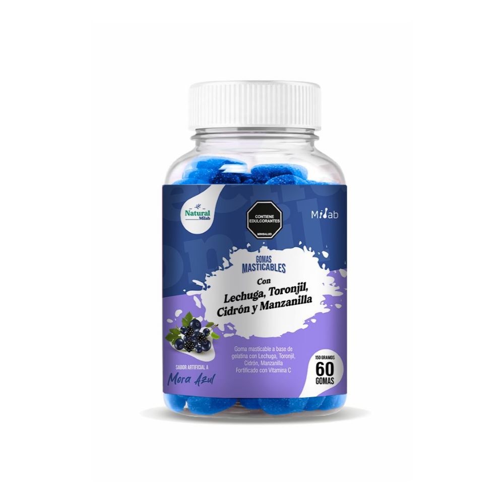Gomas-Masticables-Natural-Milab-Lechuga+Toronjil+Cidron-Y-Manz-Frasco-X-60-(150Gr)-Mora-Azul-imagen