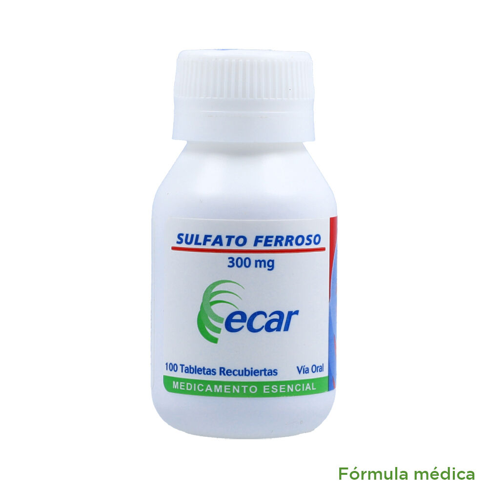 Sulfato-Ferroso-300Mg-Tabletas-Recubiertas-Frasco-X-100-Tabletas-Ecar-imagen