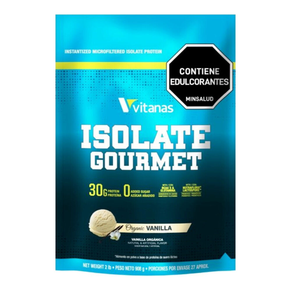 Alimento En Polvo Isolate Gourmet A Base De Proteina De Suero Lacteo Doypack  908Gr Vainilla