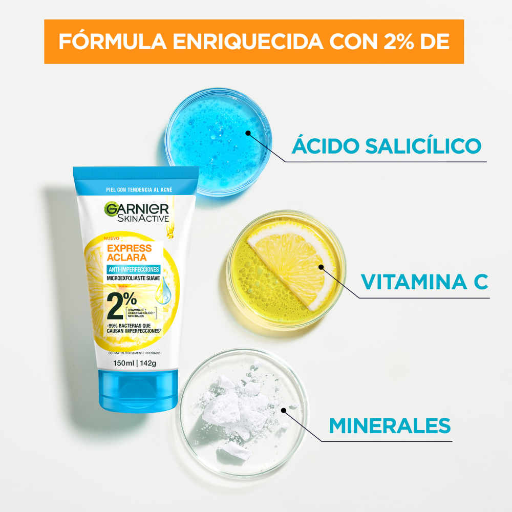 Microexfoliante-Suave-Garnier-Express-Aclara-Anti-Imperfecciones-2%-Tubo-X-150Ml-imagen-3