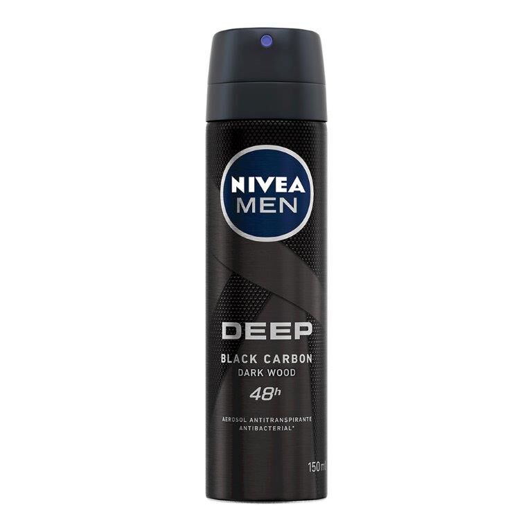 Desodorante Men Deep Nivea Black Carbon 48H Aerosol Frasco X 150Ml