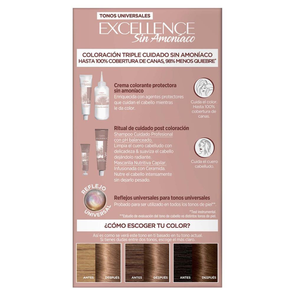 Tinte-Capilar-Loreal-Paris-6U-Excellence-Sin-Amoniaco-Tubo-X-45Gr-Chocolate-Puro-Universal-imagen-3