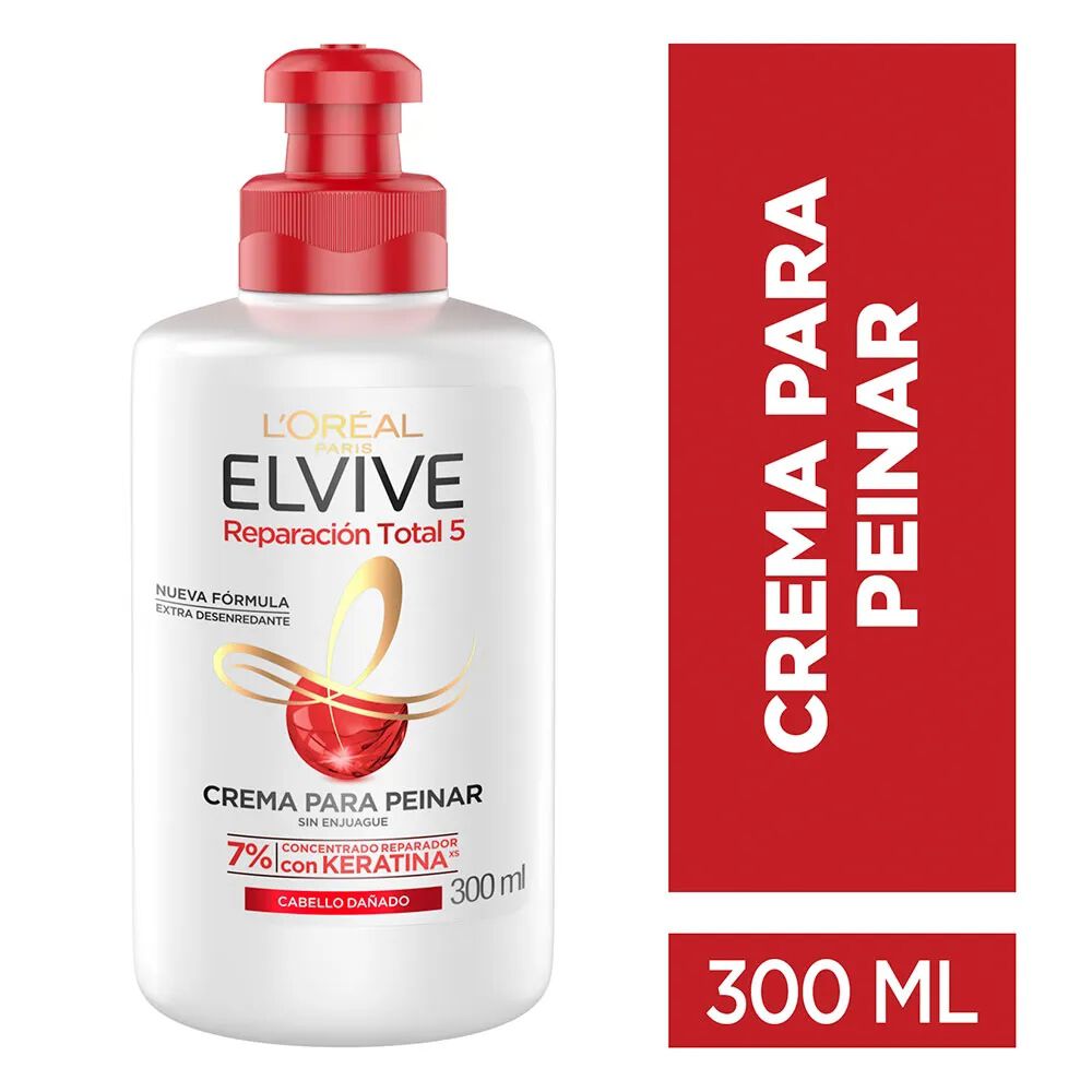 Crema-Para-Peinar-Reparacion-Total-5-Elvive-Frasco-por-300Ml-imagen-1