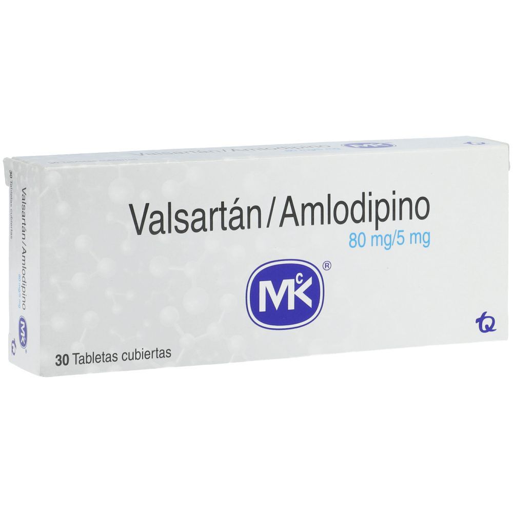 Valsartan+Amlodipino (5+80)Mg Tableta Recubierta Caja X 30 Mk