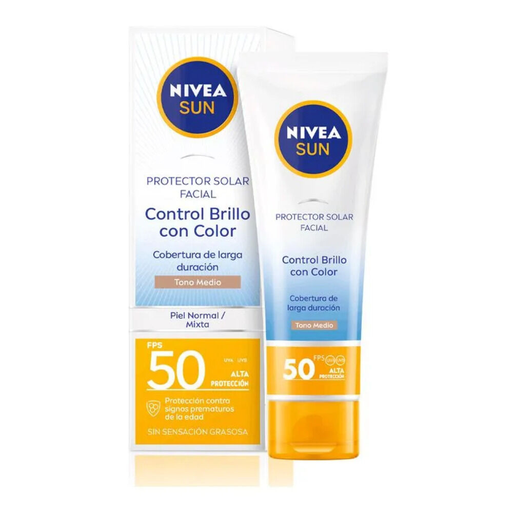 Protector Solar Nivea Control Brillo Con Color Fps 50 Tubo por 50Ml