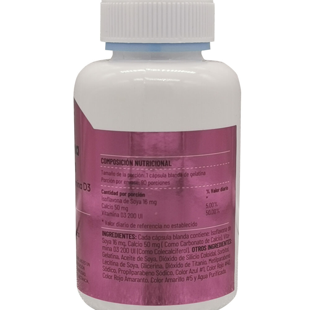 Isoflavona-De-Soya-+-Calcio-+-Vitamina-D3-16Mg+50Mg+200Ui-Capsulas-Blandas-Frasco-X-90-imagen-3