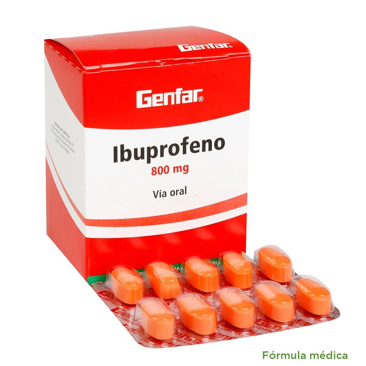 Ibuprofeno 800Mg Tabletas Recubiertas Blister X 10 Genfar
