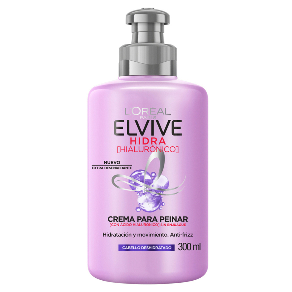 Crema Para Peinar Elvive L'Oreal Paris Hidra Hialurónico Hidratación 72H X300Ml