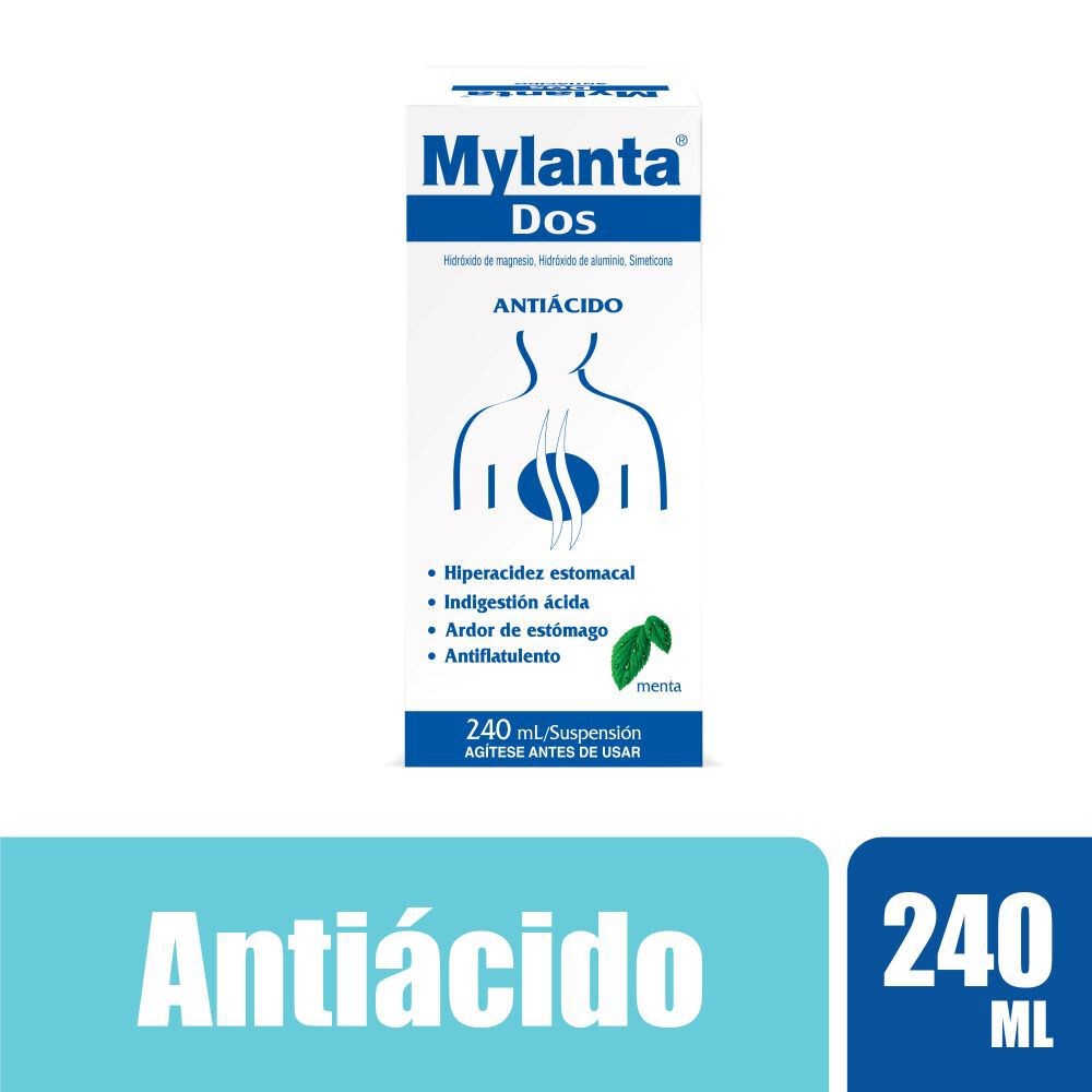 Mylanta Sabor a Menta Dos X 1 Frasco X 240mL