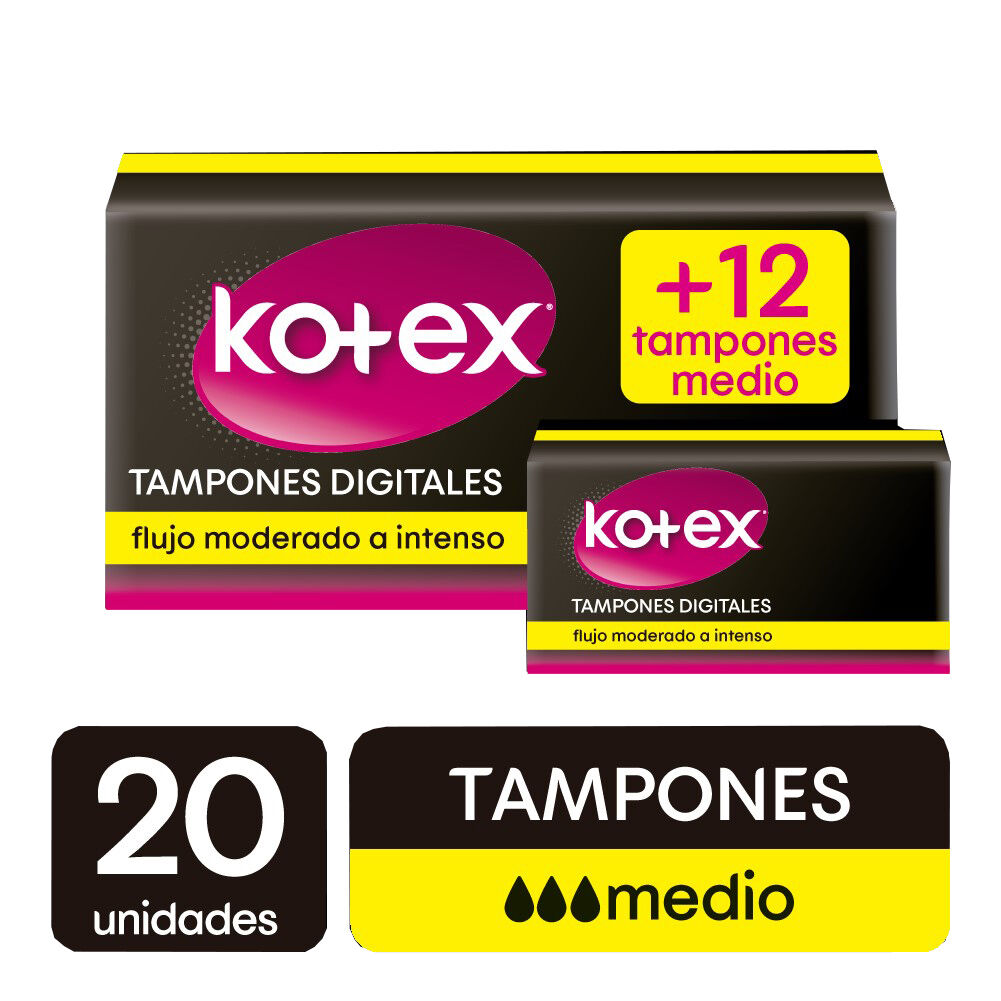 Mega Ofert Tampones Kotex Evolution 20+10 Paquete X 30 Medio