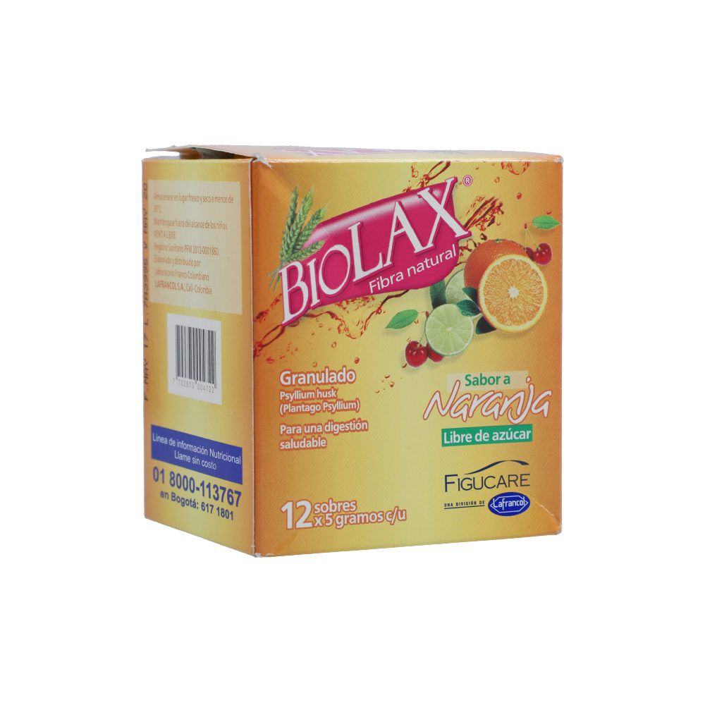 Psyllium Husk Granulado Biolax Fibra Natural Sobre Individual