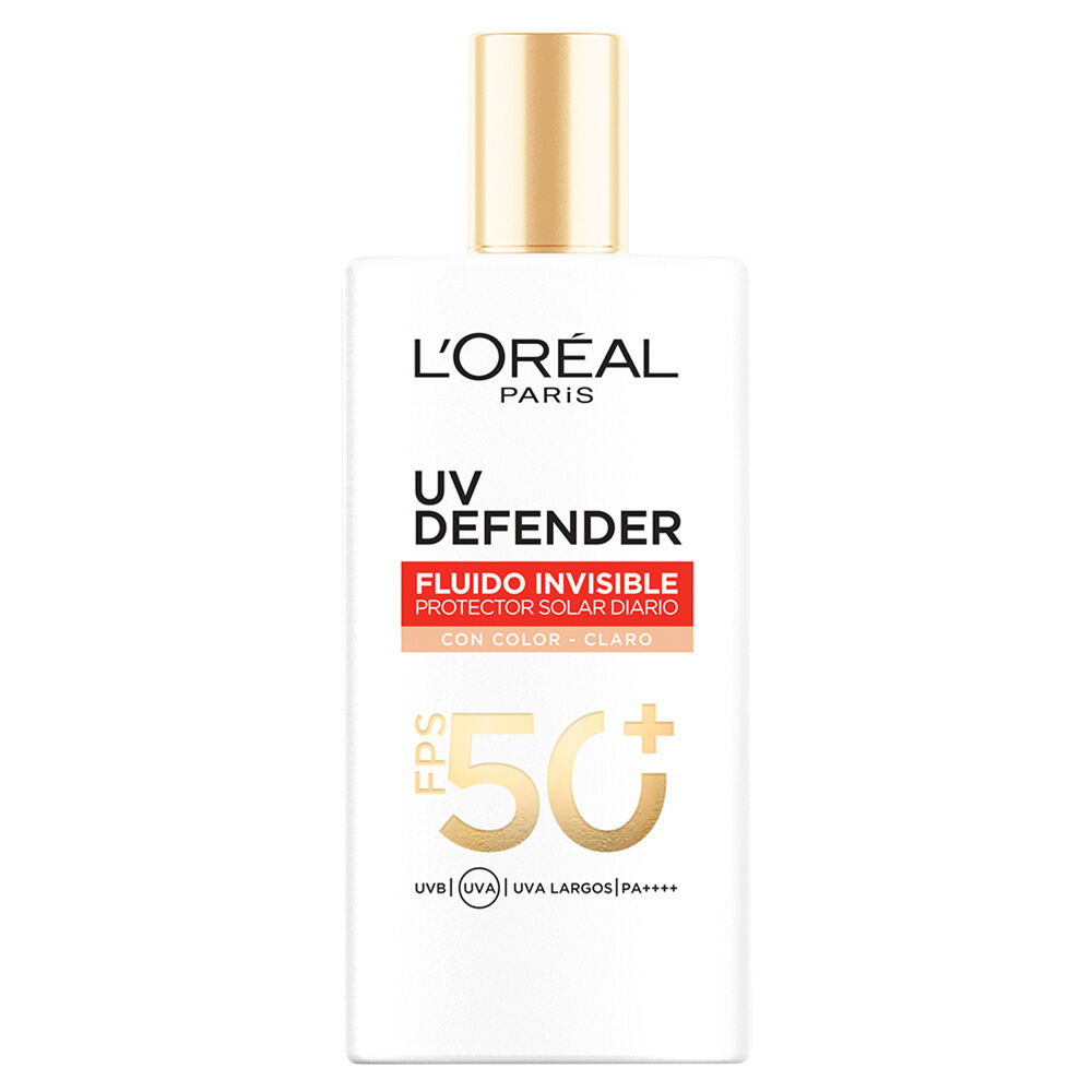 Protector Solar Diario Loreal Paris Uv Defender Fluido Con Color Fps 50+ Frasco X 40Gr Claro