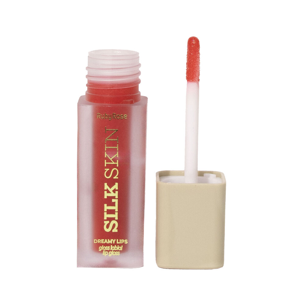 Brillo-Labial-Ruby-Rose-Silk-Skin-Tubo-por-5Ml-Red-Shimmer-imagen