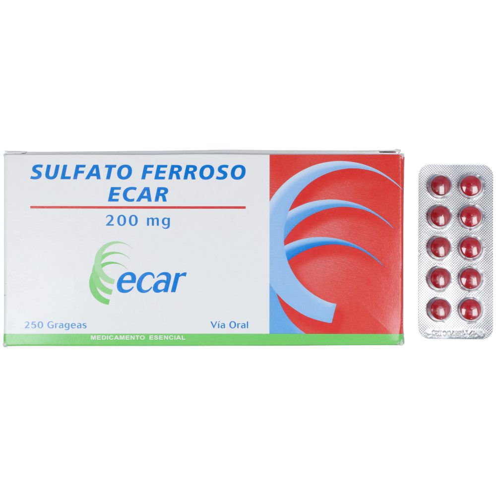 Sulfato-Ferroso-Ecar-200Mg-Blister-X-10-Grageas-imagen
