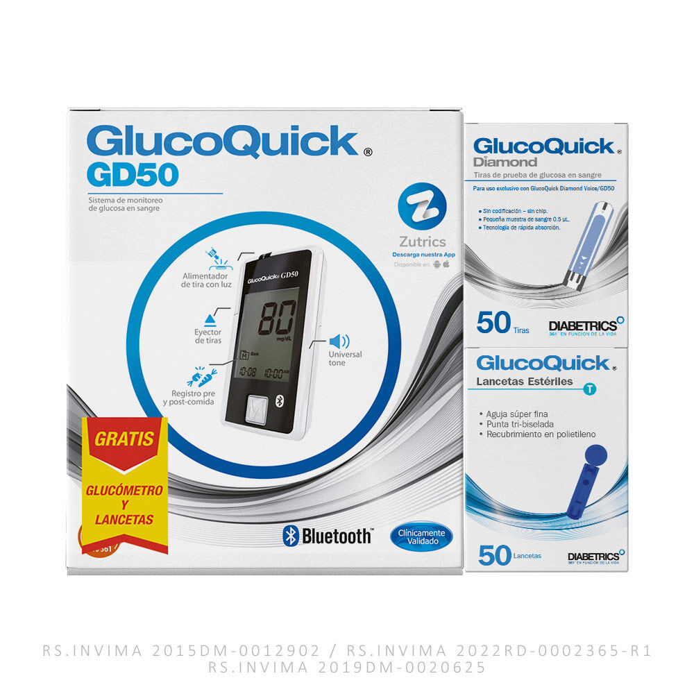 Glucometro-Glucoquick-Gratis-Tiras-Diamond-Lancetas-X50-Ref-Gd50-Paquete--imagen-2