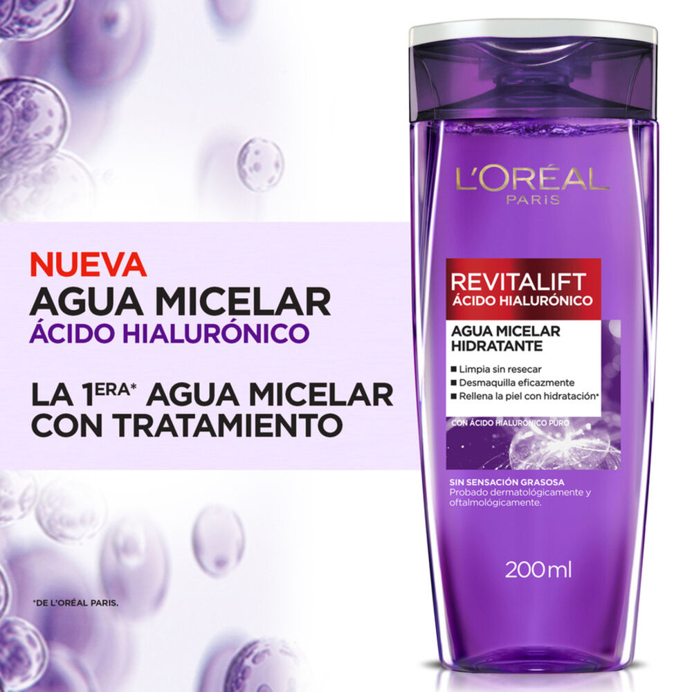 Agua-Micelar-Hidratante-Acido-Hialuronico--Revitalift-Loreal-Paris-Revitalift-Sin-Sensacion-Grasosa-Frasco-X-200Ml-imagen-3