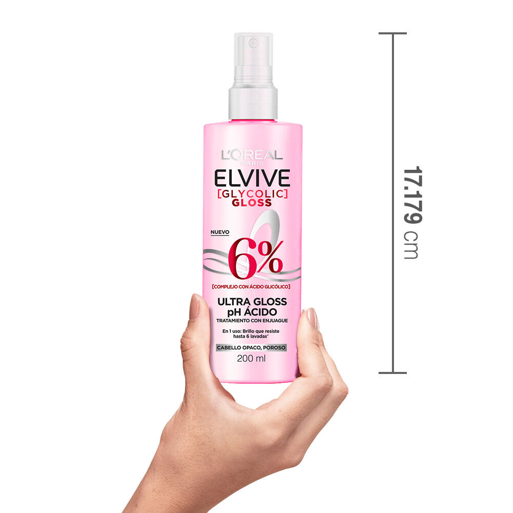 Tratamiento-Con-Enjuague-Loreal-Paris-Elvive-Glycolic-Gloss-6%-Ph-Acido-Frasco-X-200Ml-imagen-3
