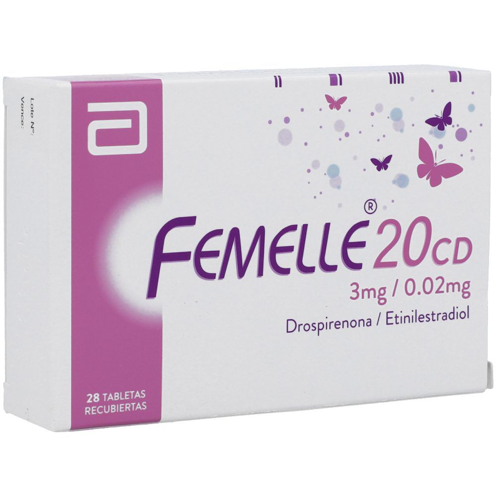 Femelle 20 Cd 3Mg+20Mcg Caja X 28 Tabletas