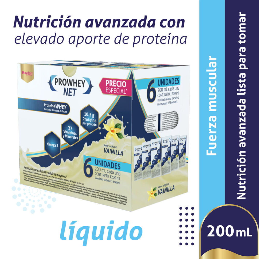 Promo Prowhey Net Precio Especial Caj X 6 Unidades X 200Ml Vainilla