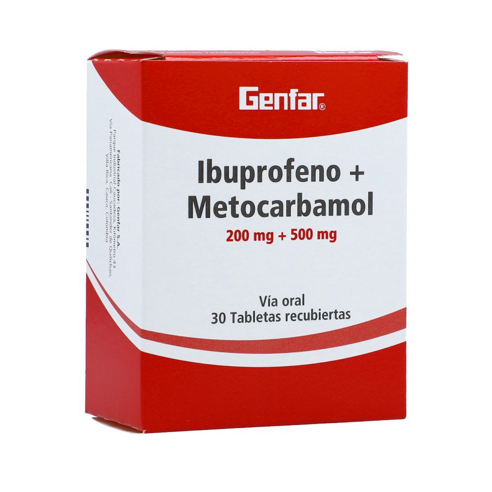 Ibuprofeno+Metocarbamol Tabletas 200Mg+500Mg Blíster X 10