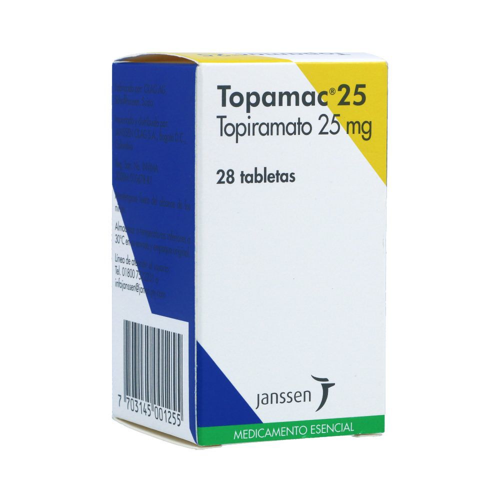 Topamac Tabletas 25Mg Frasco X 28