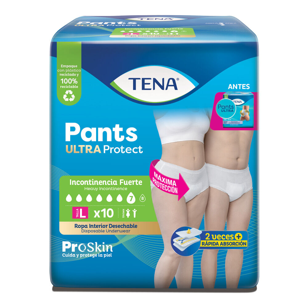 Tena Pants Ultra Talla L Paquete X 10 Pañales.
