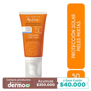 Protector-Solar-Fluido-Avene-Tubo-X-50mL-Ultra-Mat-50-FPS+-imagen