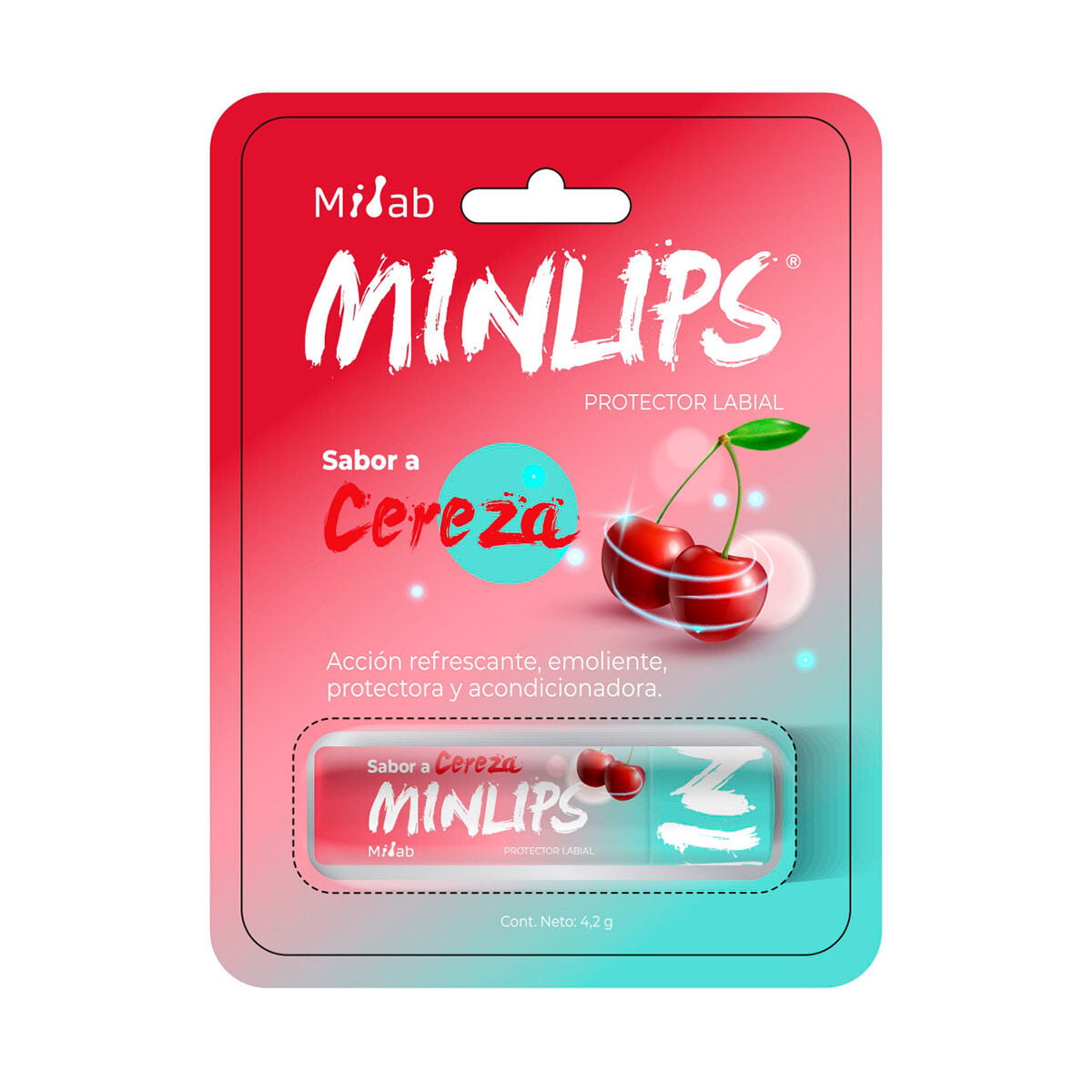 Protector Labial Minlips Accion Refrescante Barra X 4.2Gr Cereza