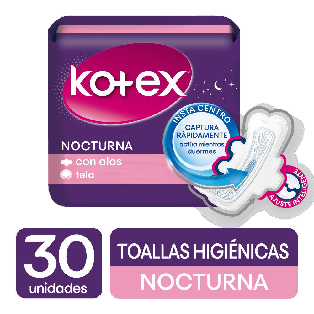 Toallas Femeninas Nocturnas Kotex Econopack Paquete X 30
