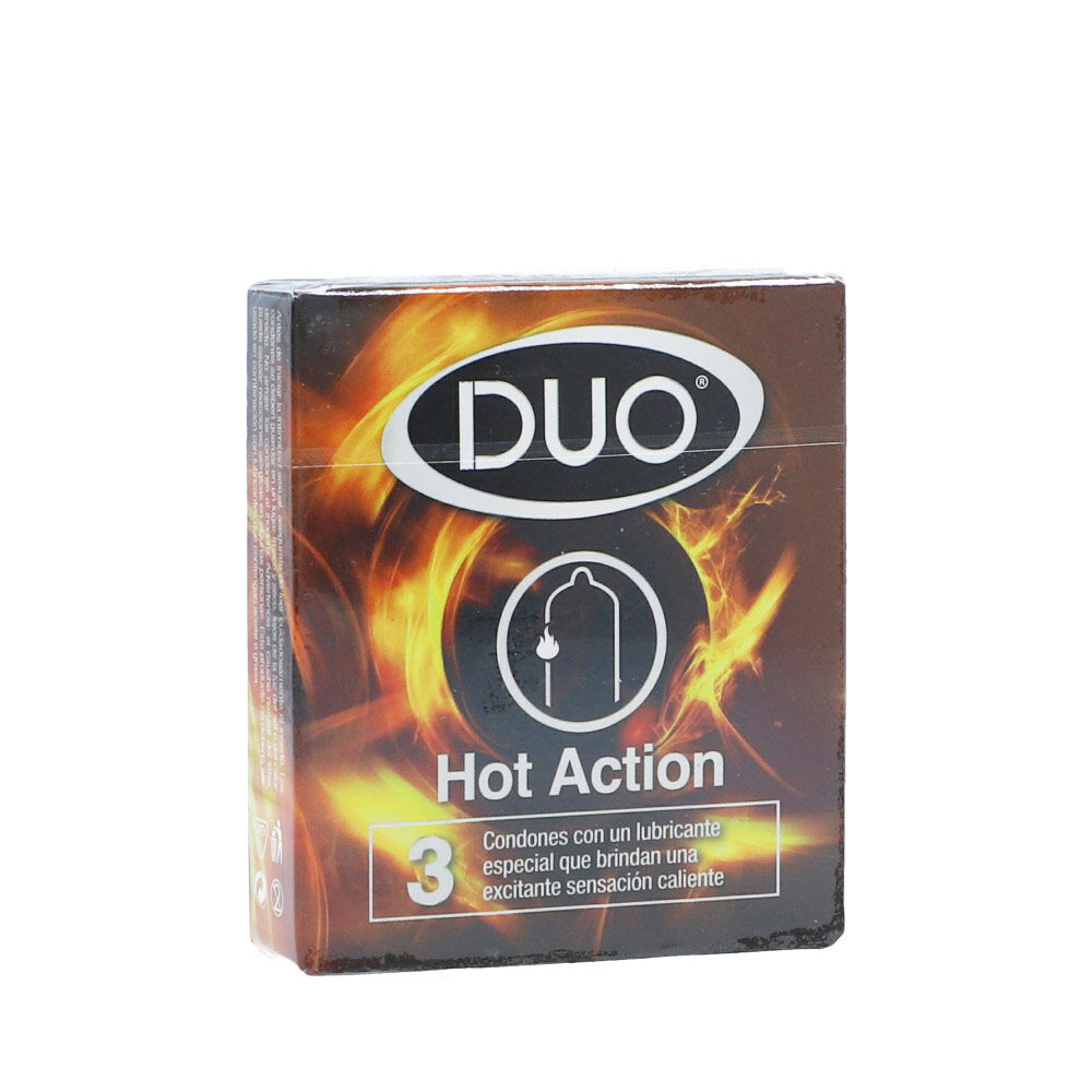 Condón Hot Action Duo Caja X 3