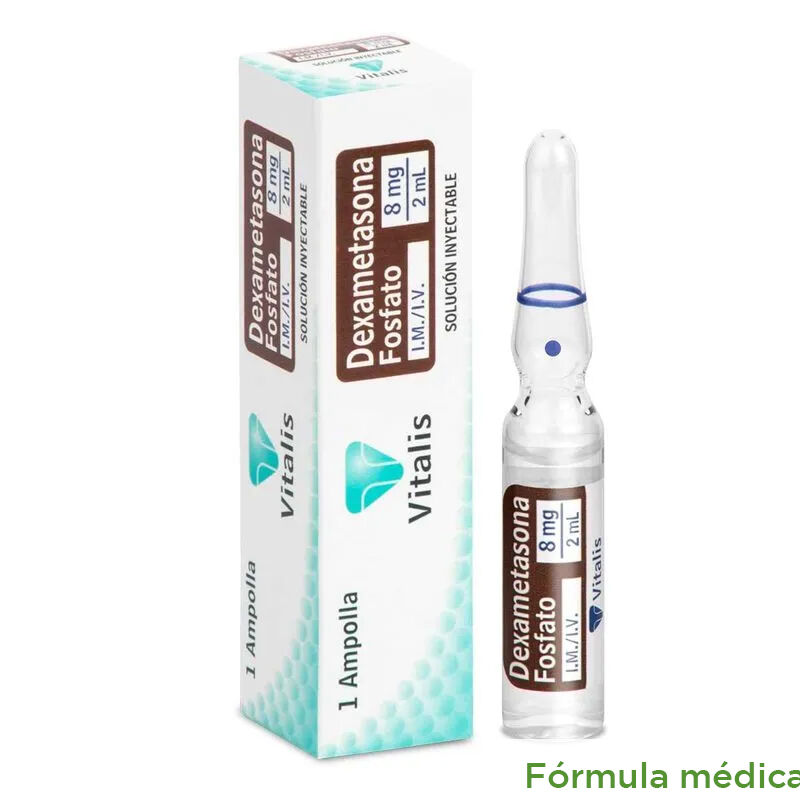 Dexametasona 8Mg/2Ml(4Mg/Ml) Solucion InyecTabletasle Cajas X 1Ampolla X 2Ml Vitalis