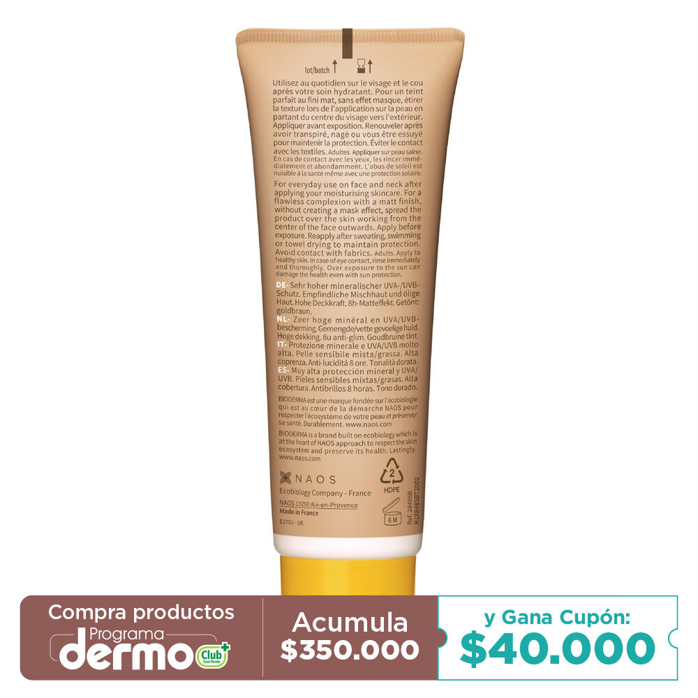 Bioderma-Photoderm-Cover-Touch-Dorado-SPF-50-protector-solar-para-piel-mixta-a-grasa-40mL-imagen-2