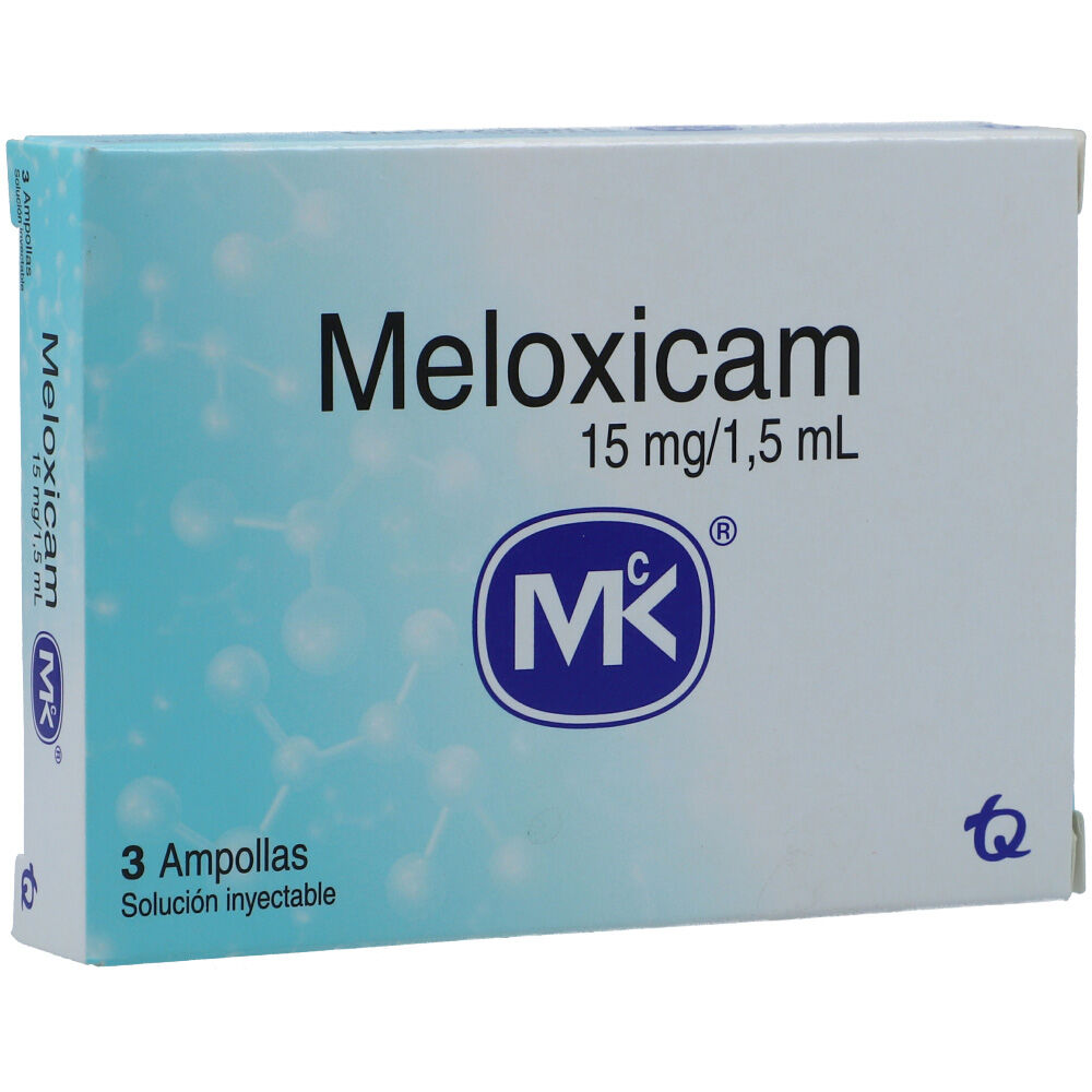 Meloxicam 15Mg/1.5Ml(10Mg/Ml) Solución Inyectable Caja X 3 Ampollas