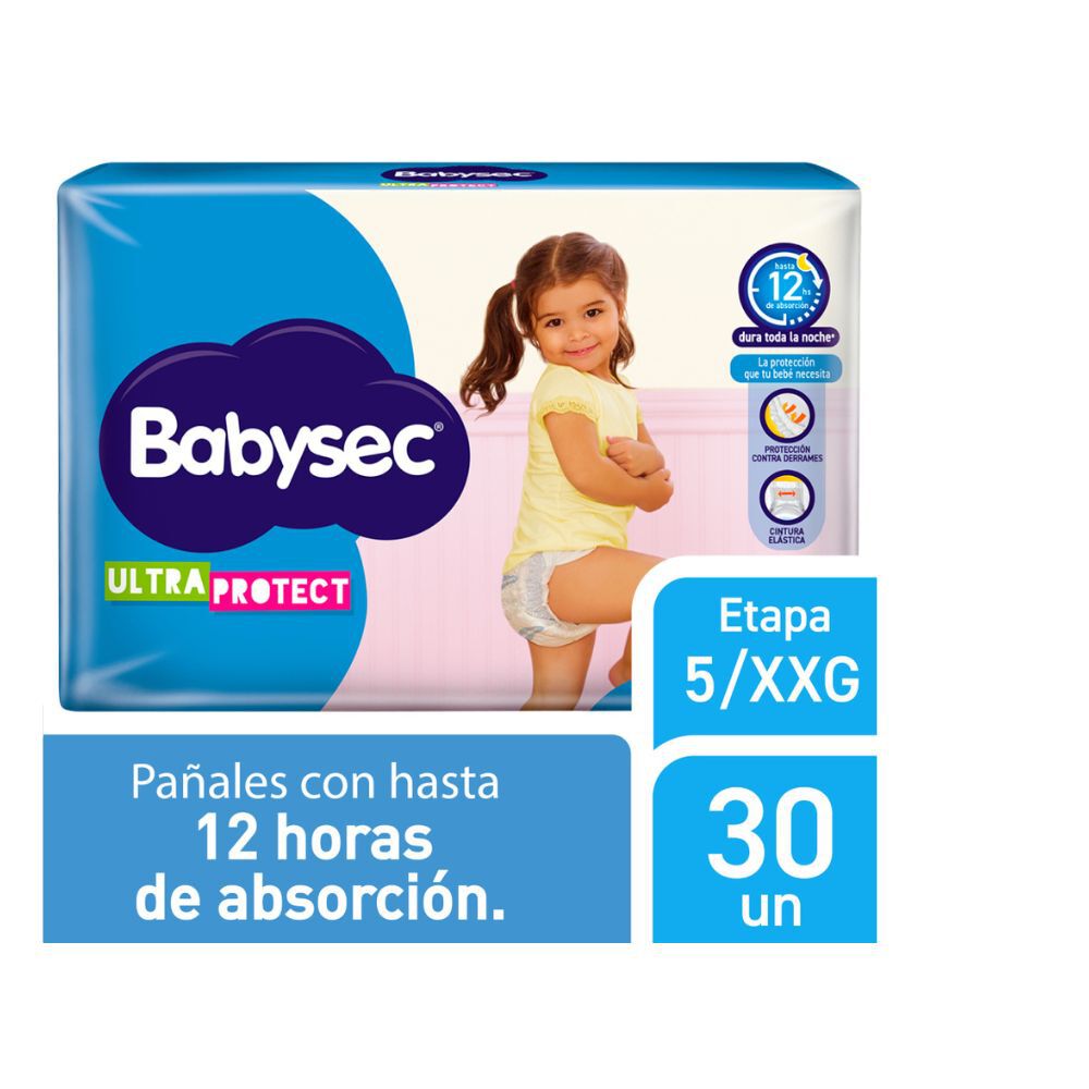 Pañales Babysec Ultraproctect Paquete por 30 Etapa 5 Xxg