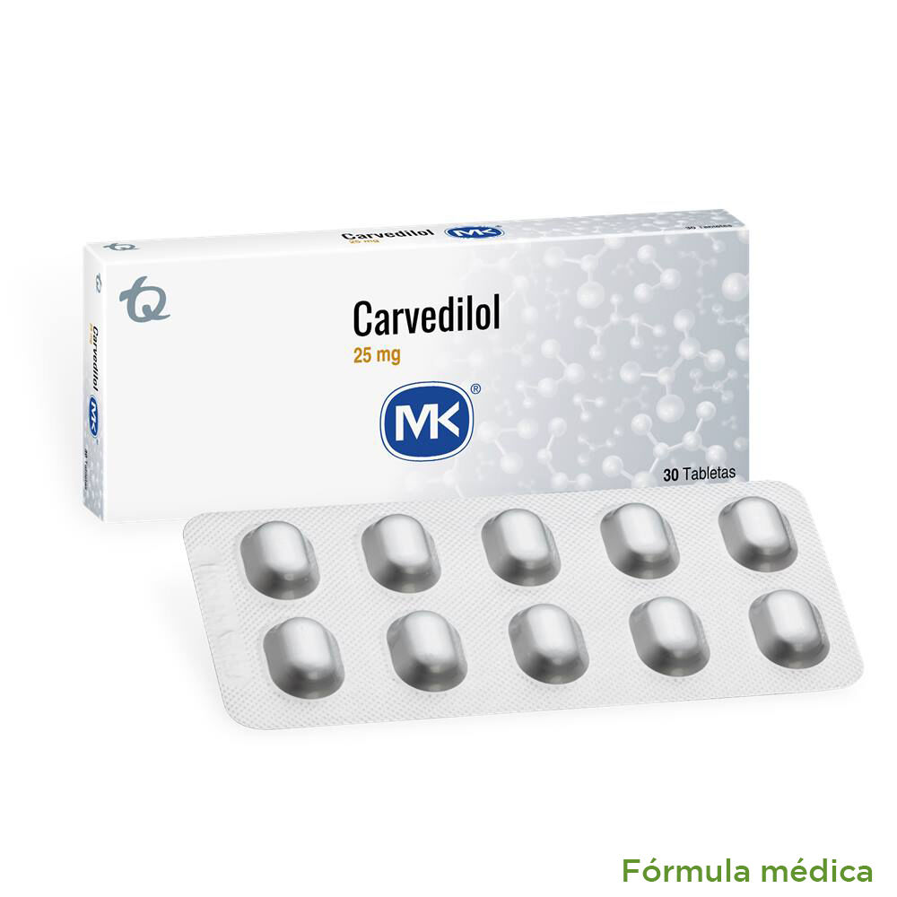 Carvedilol Mk 25Mg Caja X 30 Tabletas
