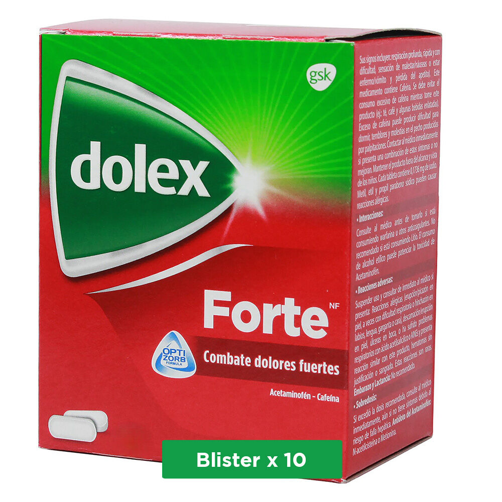 Dolex Forte Nf (500+65)Mg Tabletas Recubiertas Blister por 10