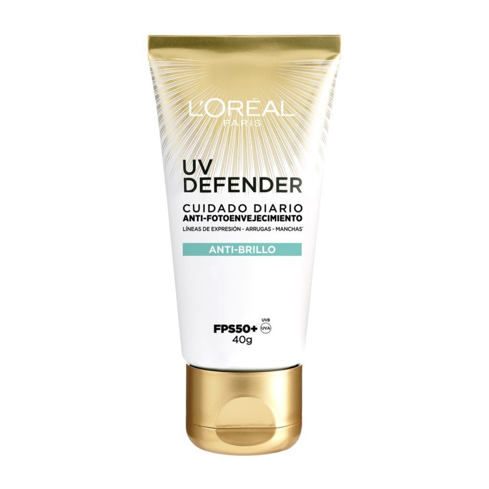 Crema-Cuidado-Diario-Anti-Brillo-Loreal-Paris-Uv-Defender-Anti-Fotoenvejecimiento-Fps-50+-Tubo-X-40Gr-imagen-1