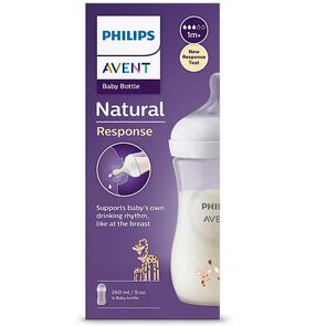 Tetero-Philips-Avent-Natural-Response-Jirafa-1M+-Frasco-por-9Onz-imagen
