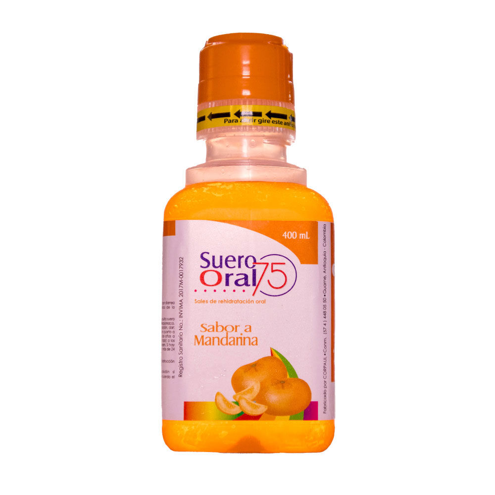 Suero Oral 75Meq(Na)/L Solución Oral Mandarina Frasco X 400mL