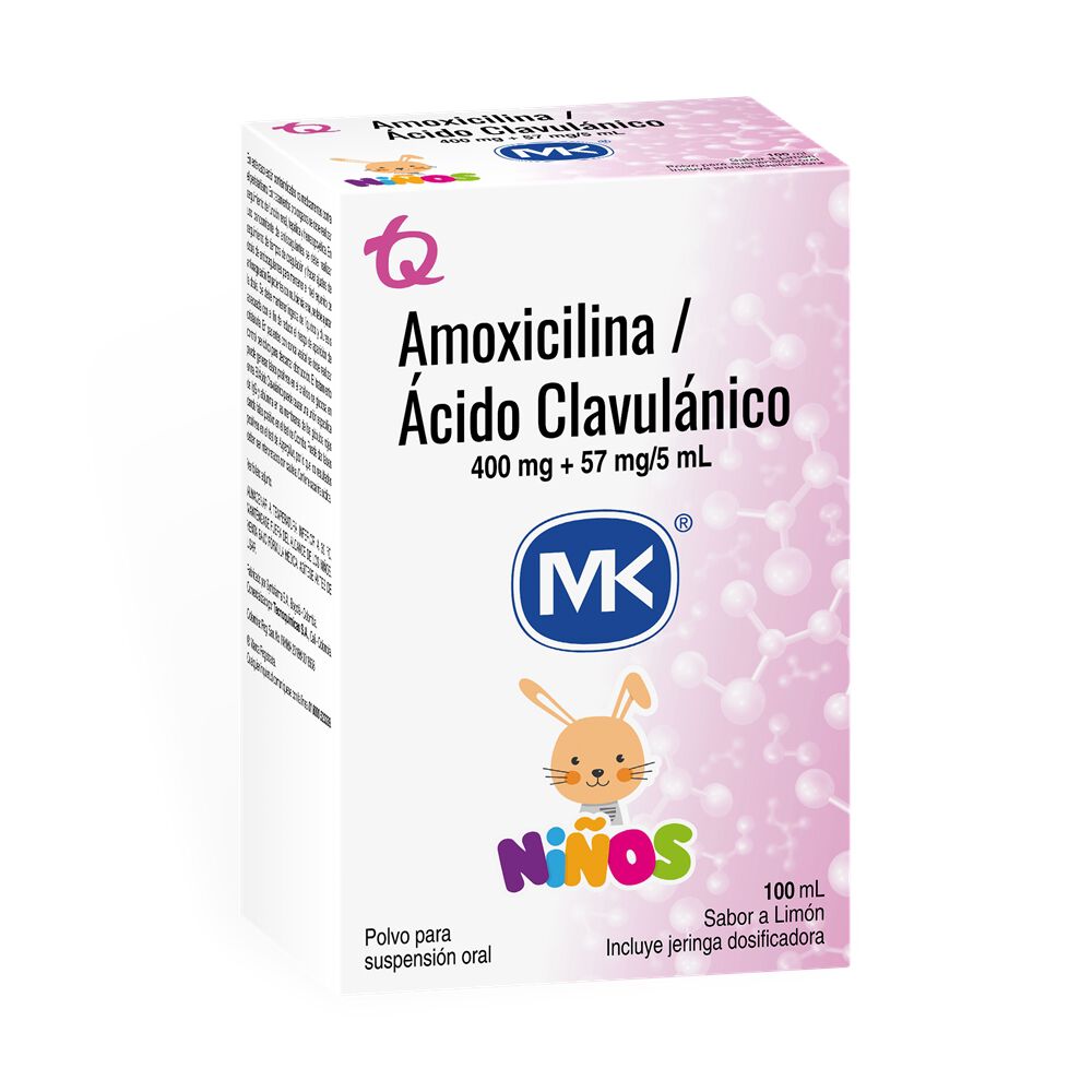Amoxicilina+Clavulanico-Acido-Ninos-(400+57)Mg/5Ml(8+1.14)%-Polvo-Suspension-Oral-Caja-X-1Frascox100Ml+Jer-Mk-Limon-imagen